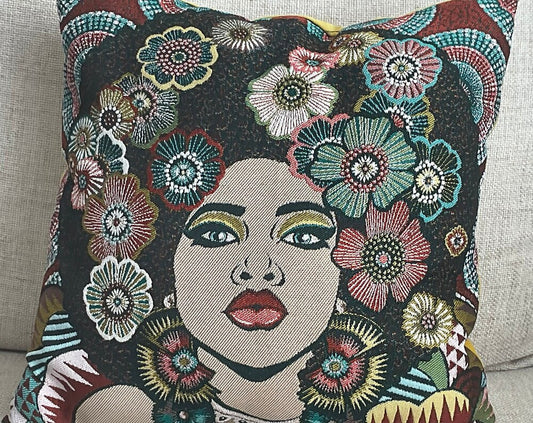 Creole Goddess Throw Pillow